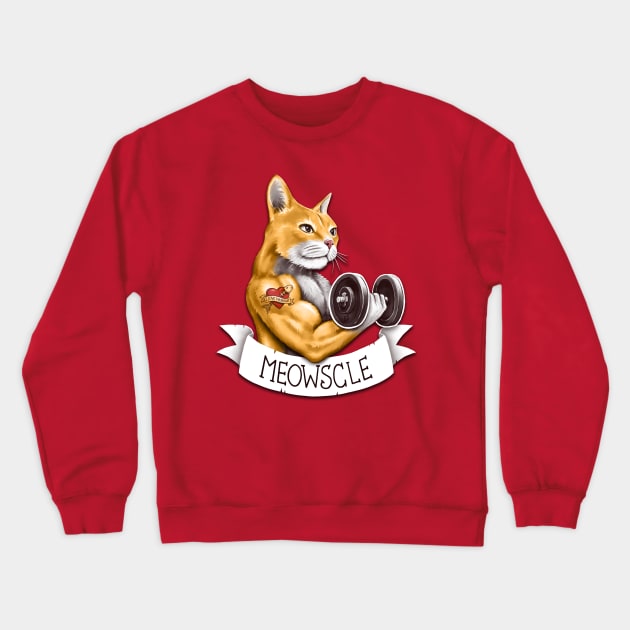 Meowscle Crewneck Sweatshirt by c0y0te7